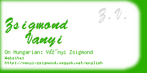 zsigmond vanyi business card